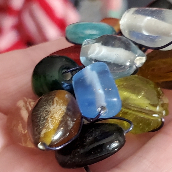 Brooch Venetian Italian lampwork murano beads glass artisan handmade Vintage OLD - Picture 8 of 12